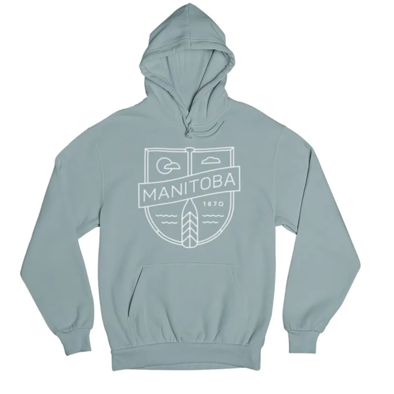 MB Cottage Hoodie | White on Sage sold by We Heart Winnipeg