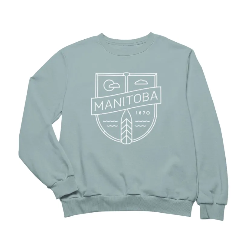 MB Cottage Crewneck | White on Sage sold by We Heart Winnipeg
