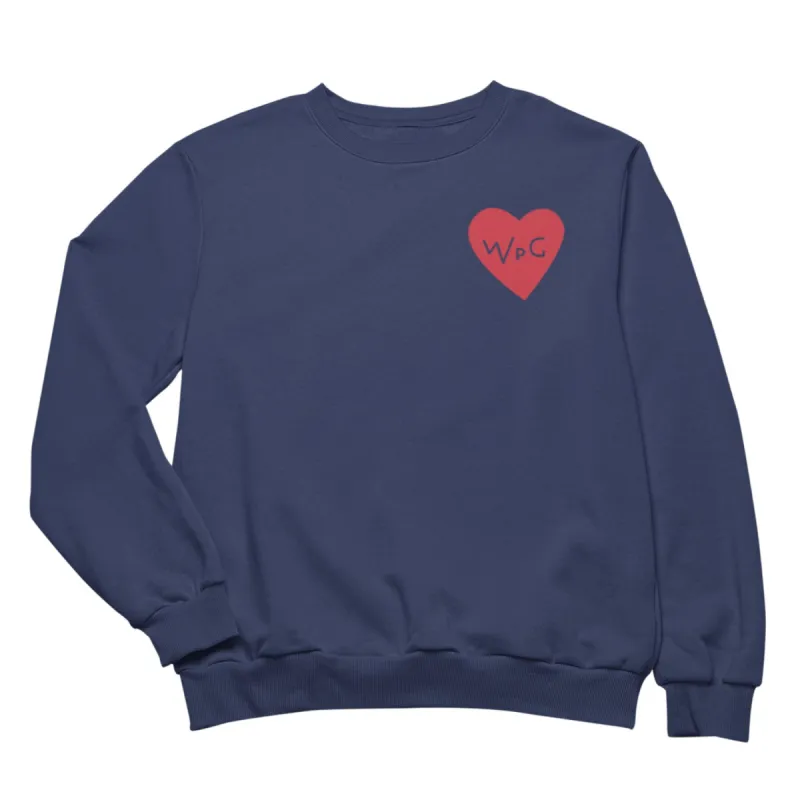 WPG Heart Crewneck | Red on Navy sold by We Heart Winnipeg