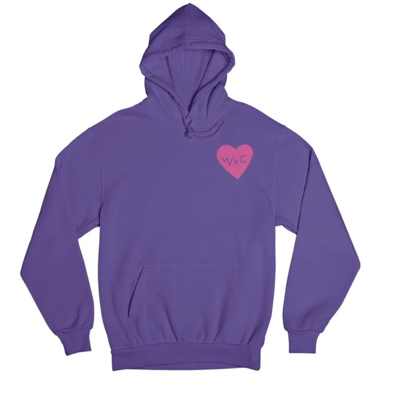 WPG Heart Hoodie | Pink on Purple sold by We Heart Winnipeg