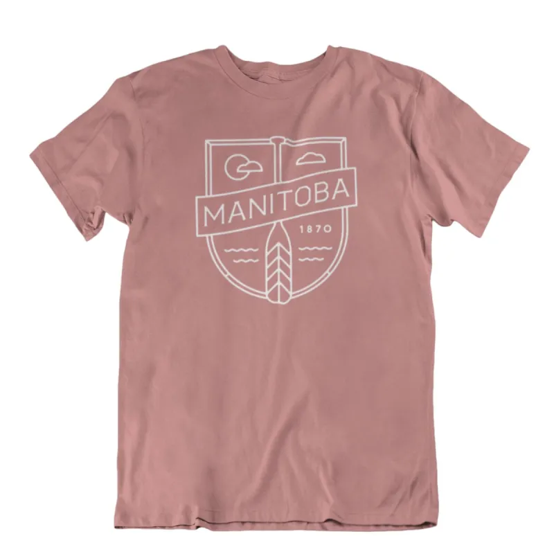 MB Cottage Tee | White on Mauve sold by We Heart Winnipeg