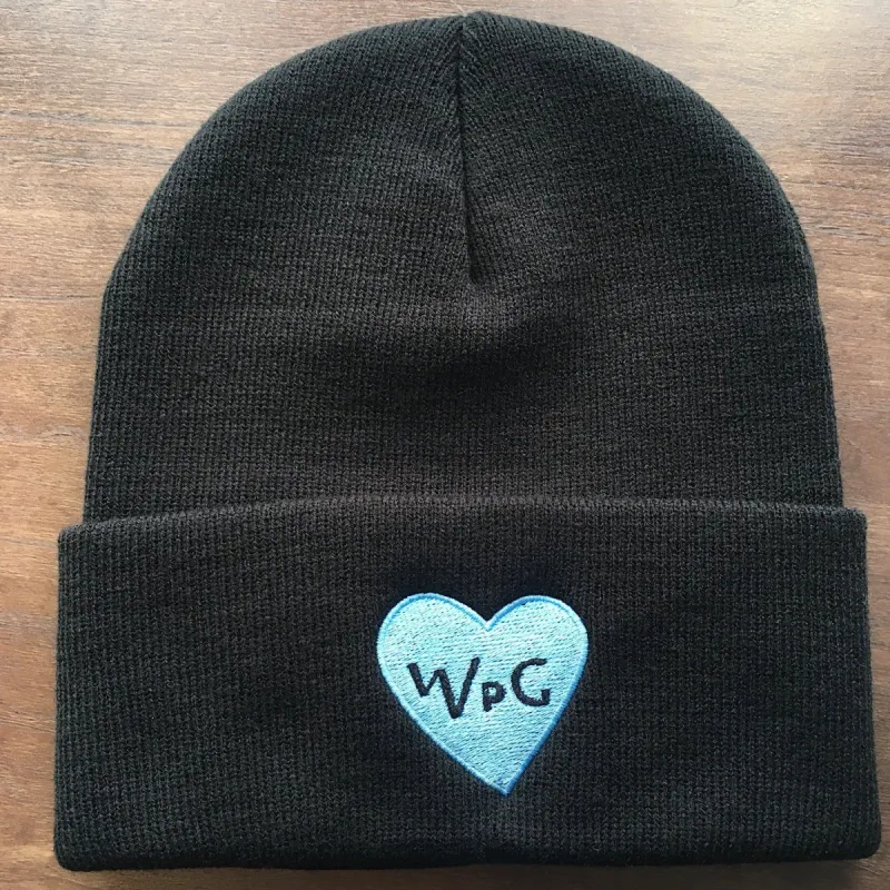 WPG Heart Toque | Powder Blue on Black sold by We Heart Winnipeg