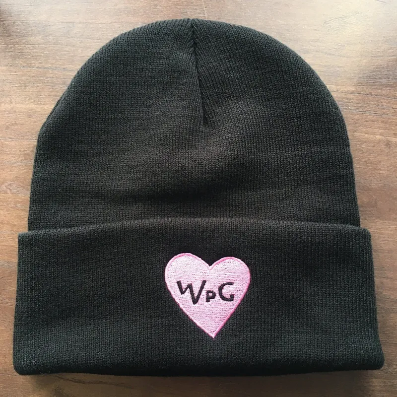 WPG Heart Toque | Light Pink on Black sold by We Heart Winnipeg