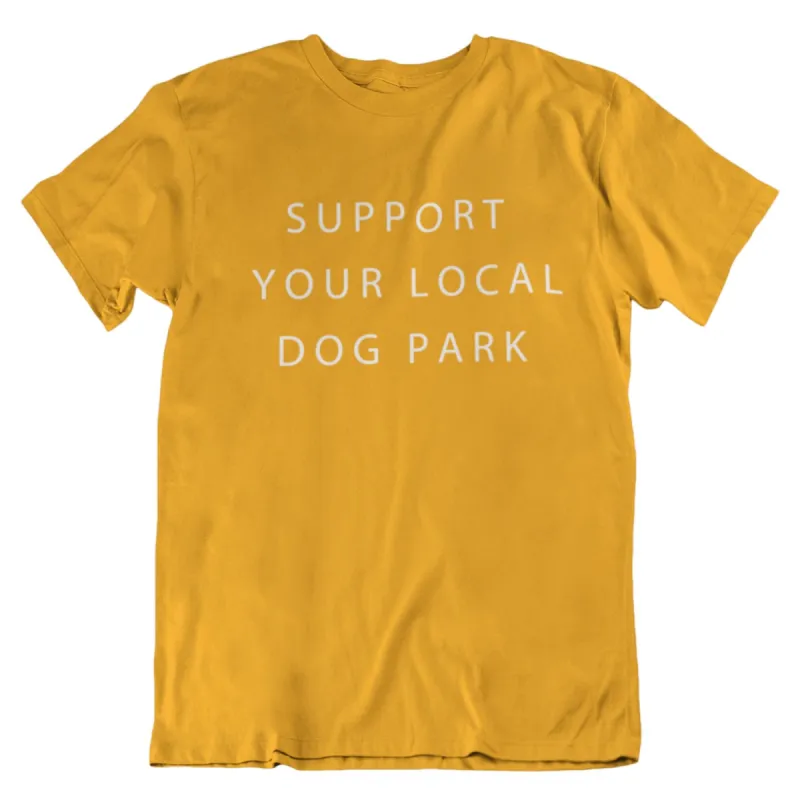 Support Your Local Dog Park Tee | Mustard sold by We Heart Winnipeg