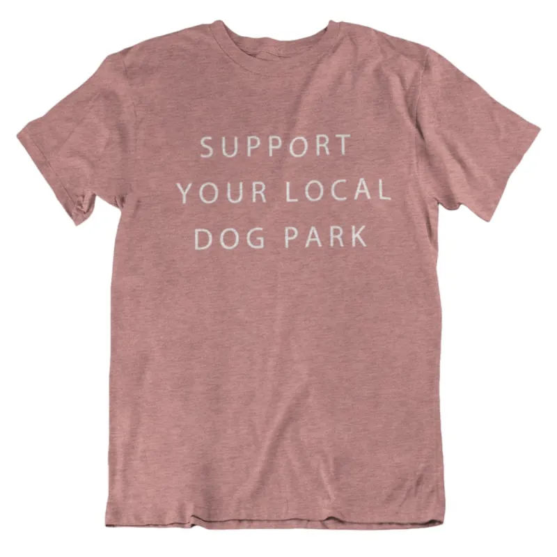 Support Your Local Dog Park Tee | Heather Mauve sold by We Heart Winnipeg