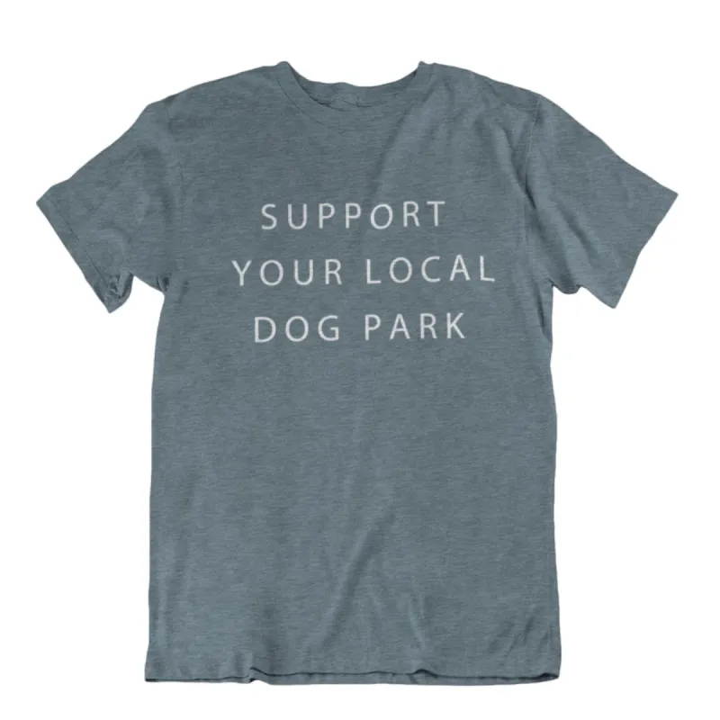 Support Your Local Dog Park Tee | Heather Slate sold by We Heart Winnipeg
