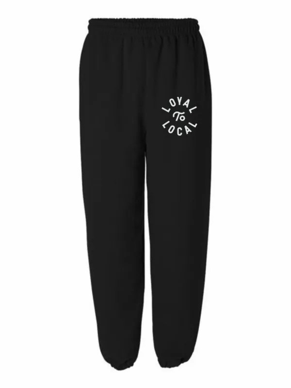 Loyal To Local Sweatpants | Cool Grey on Black sold by We Heart Winnipeg