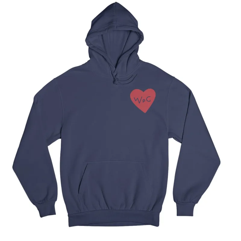 WPG Heart Hoodie | Red on Navy sold by We Heart Winnipeg