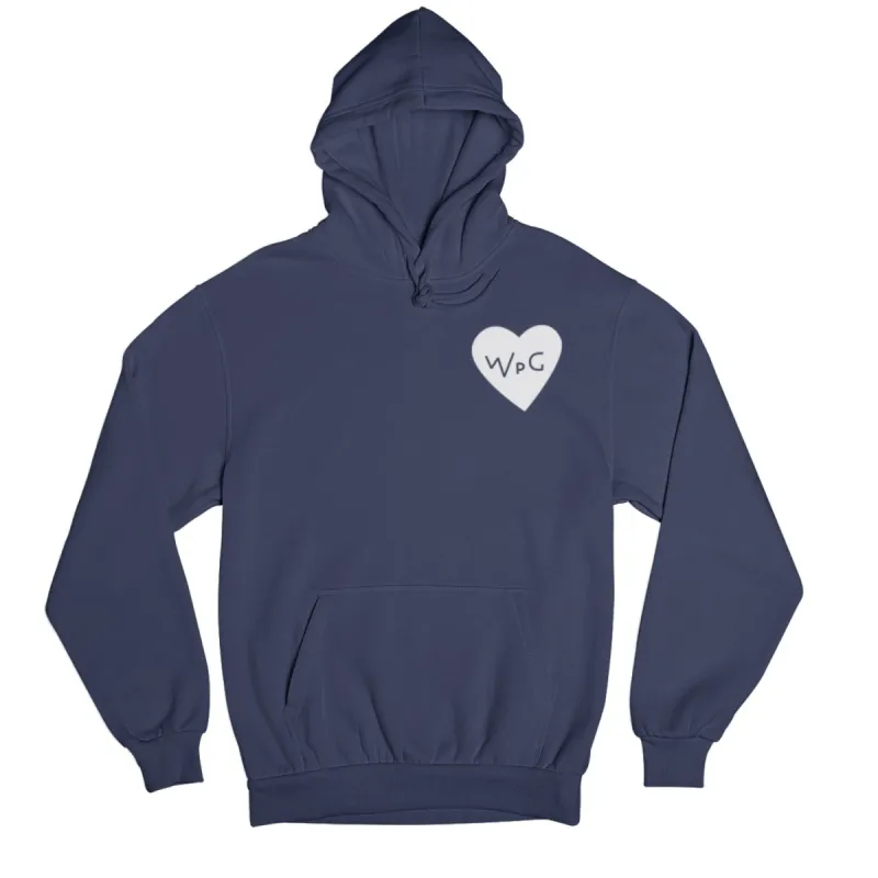 WPG Heart Hoodie | White on Navy sold by We Heart Winnipeg