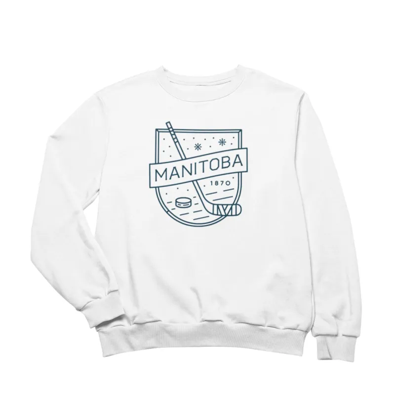 MB Hockey Crewneck | Navy on White sold by We Heart Winnipeg
