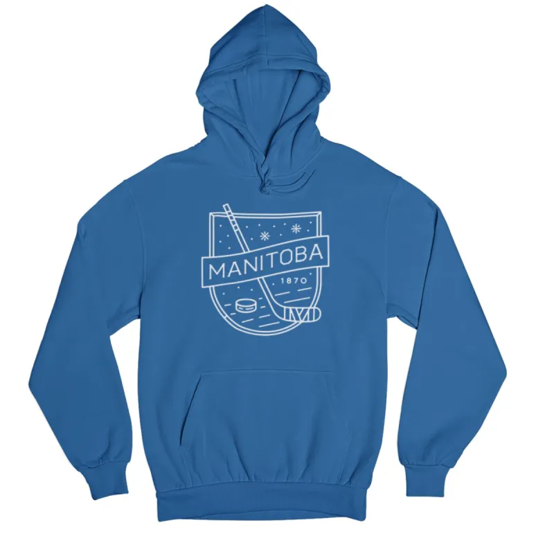 MB Hockey Hoodie | White on Royal sold by We Heart Winnipeg