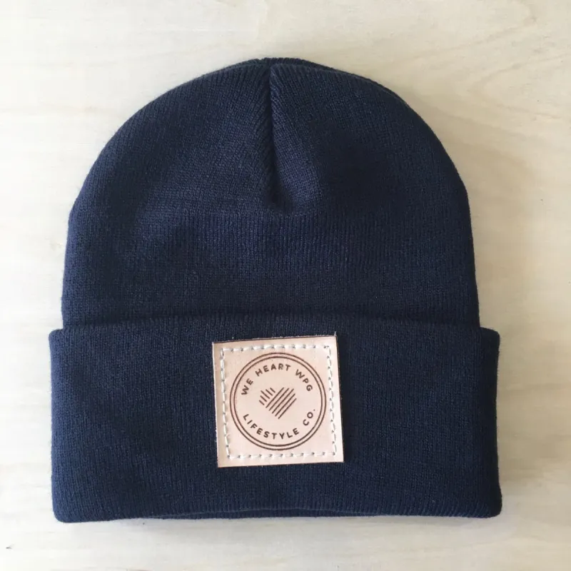 WHW Lifestyle Toque | Natural on Navy sold by We Heart Winnipeg