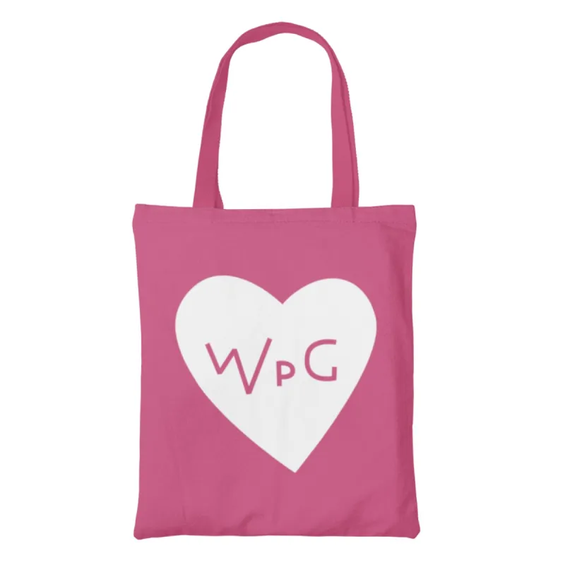 WPG Heart Tote | White on Pink sold by We Heart Winnipeg