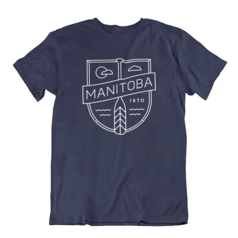 MB Cottage Tee | White on Navy sold by We Heart Winnipeg