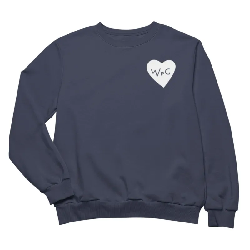 WPG Heart Crewneck | White on Navy sold by We Heart Winnipeg