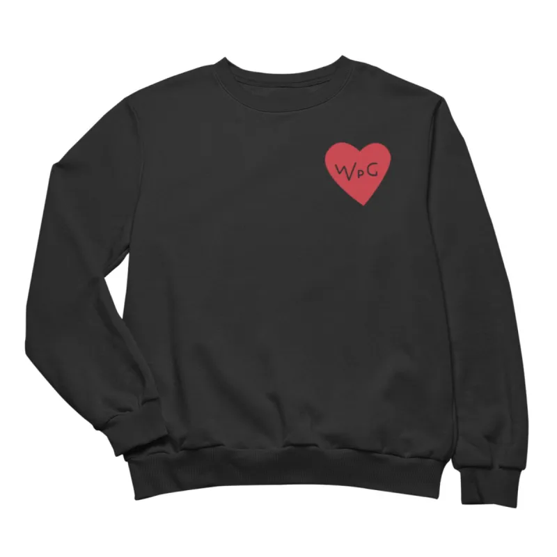 WPG Heart Crewneck | Red on Black sold by We Heart Winnipeg