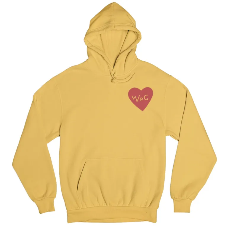 WPG Heart Hoodie | Red on Gold sold by We Heart Winnipeg