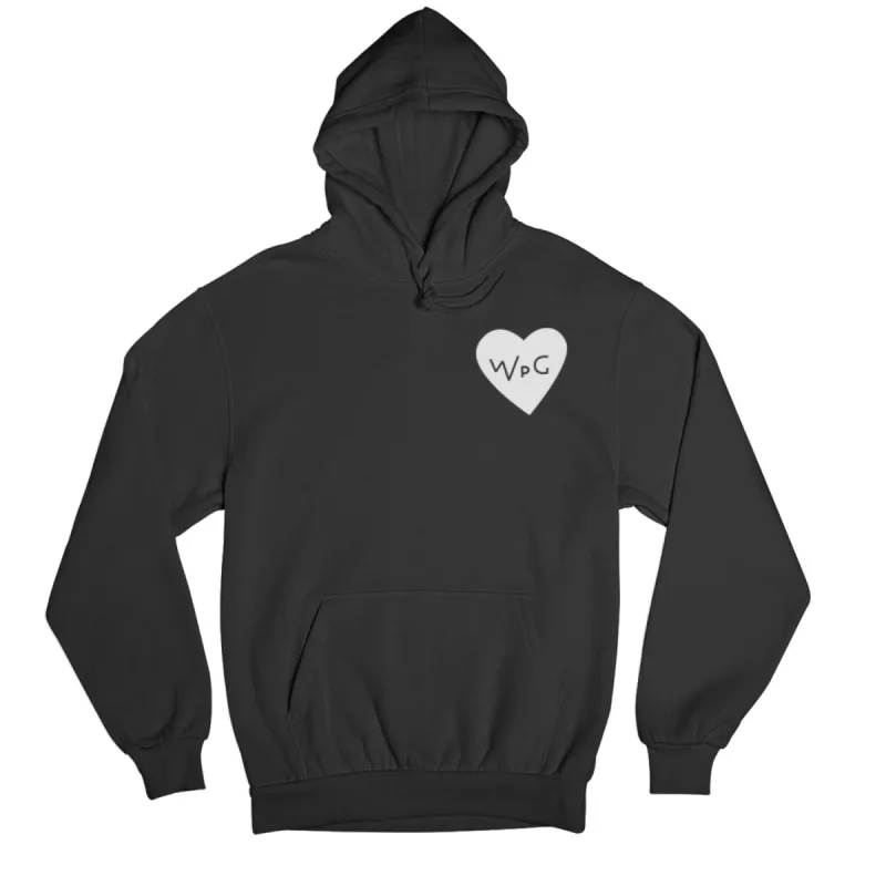 WPG Heart Hoodie | White on Black sold by We Heart Winnipeg