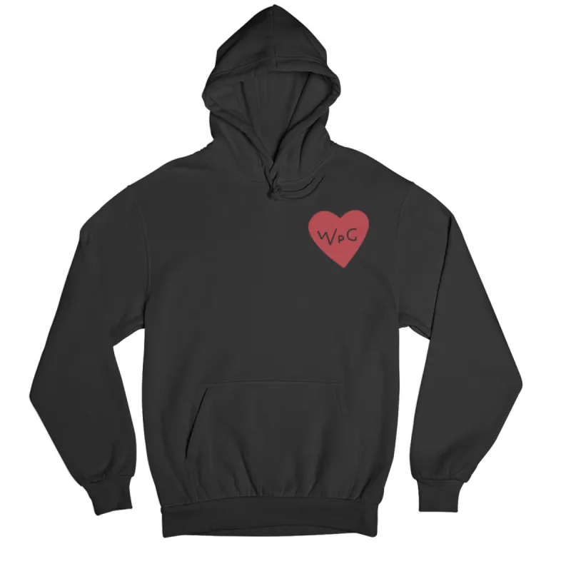 WPG Heart Hoodie | Red on Black sold by We Heart Winnipeg