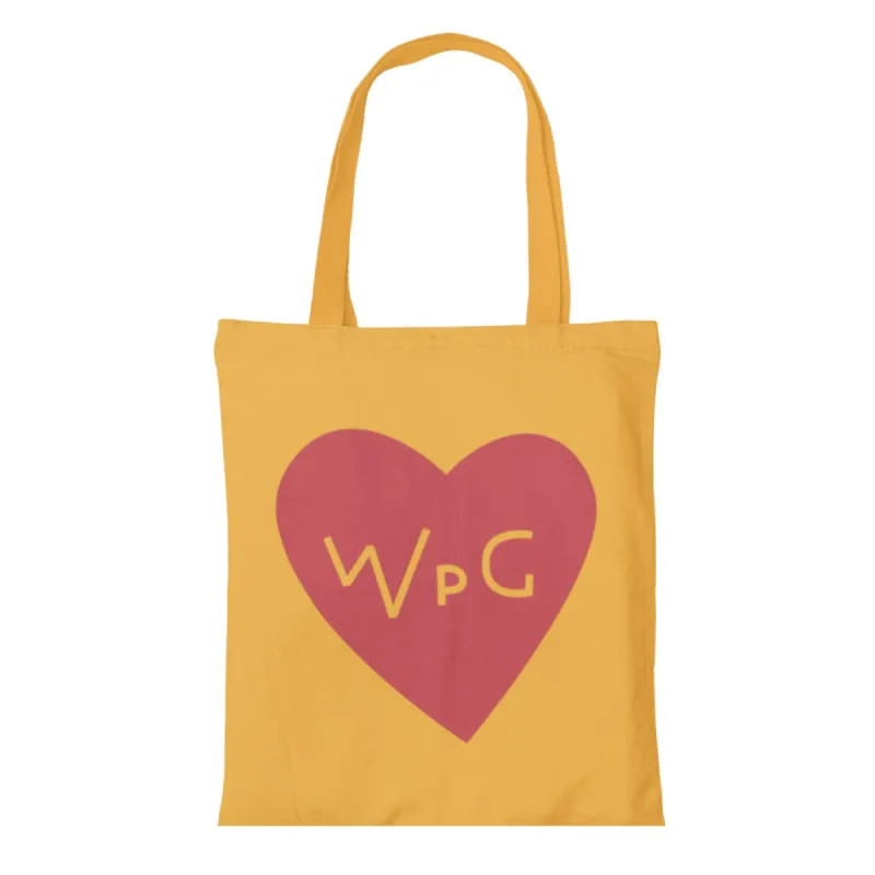 WPG Heart Tote | Red on Gold sold by We Heart Winnipeg