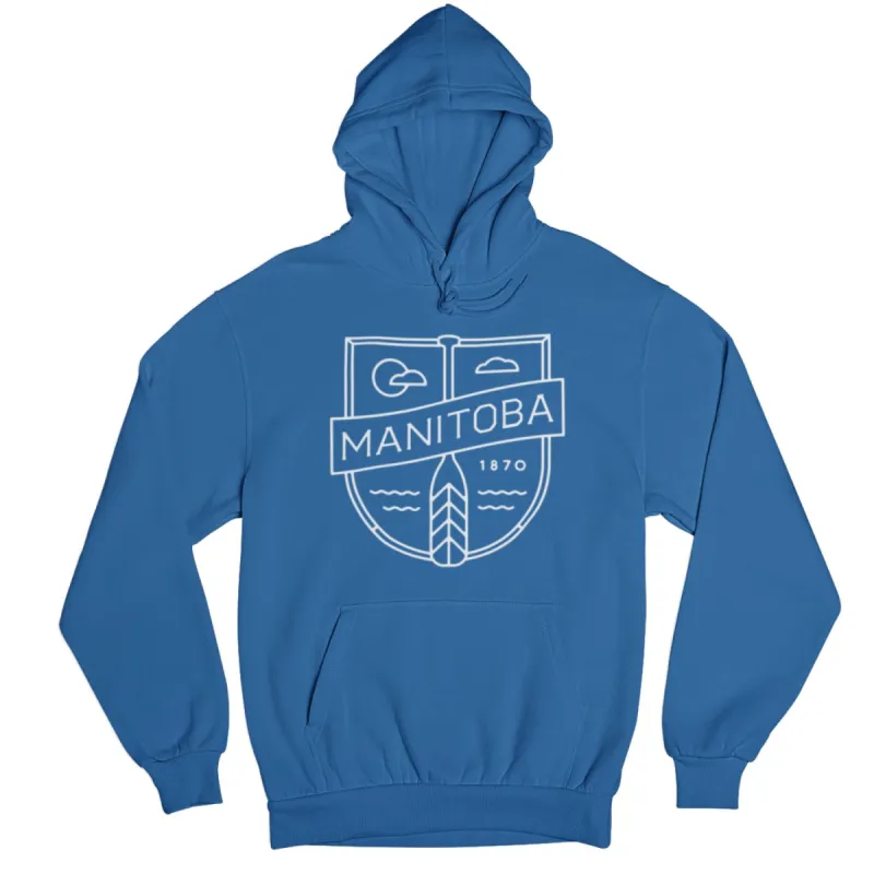 MB Cottage Hoodie | White on Royal sold by We Heart Winnipeg
