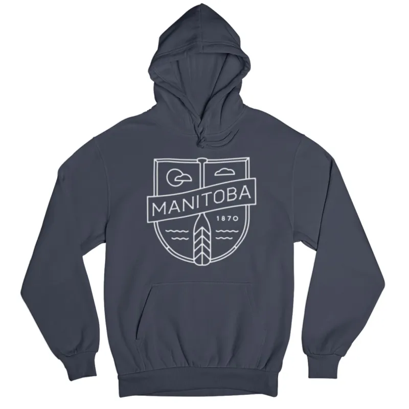 MB Cottage Hoodie | White on Navy sold by We Heart Winnipeg