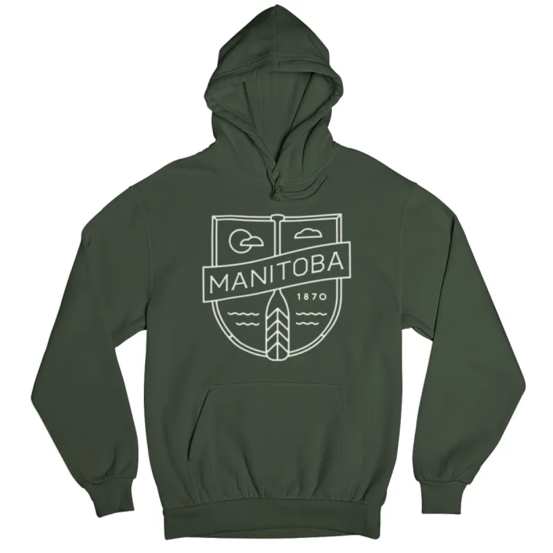 MB Cottage Hoodie | White on Forest Green sold by We Heart Winnipeg