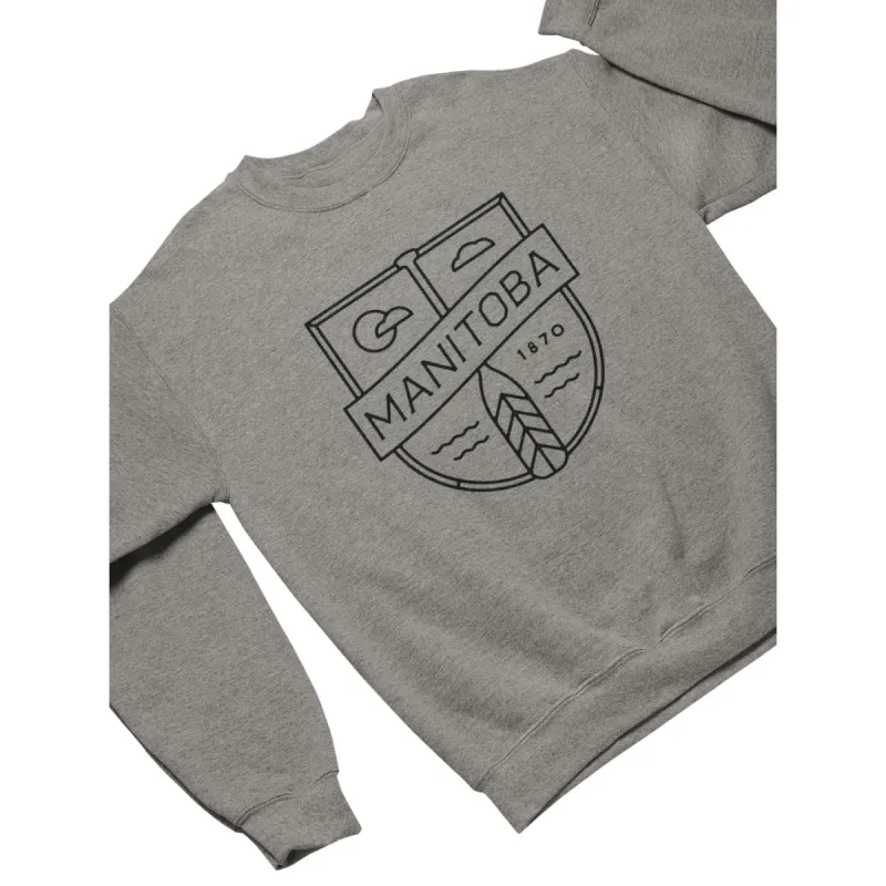 MB Cottage Crewneck | Black on Athletic Grey sold by We Heart Winnipeg