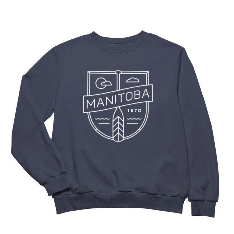 MB Cottage Crewneck | White on Navy sold by We Heart Winnipeg