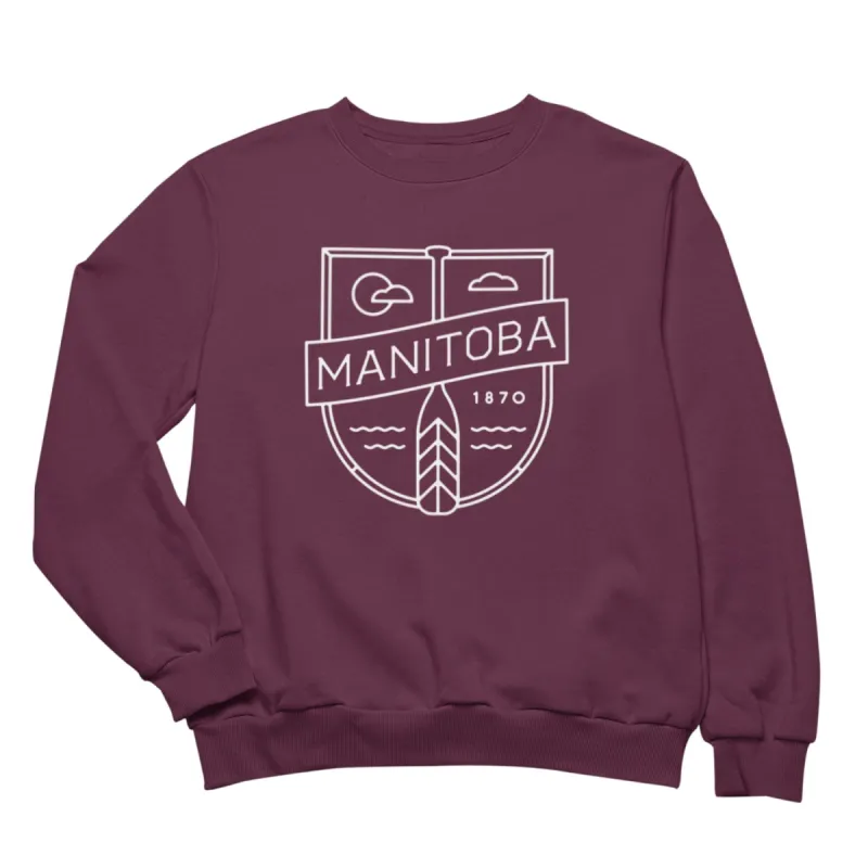 MB Cottage Crewneck | White on Maroon sold by We Heart Winnipeg