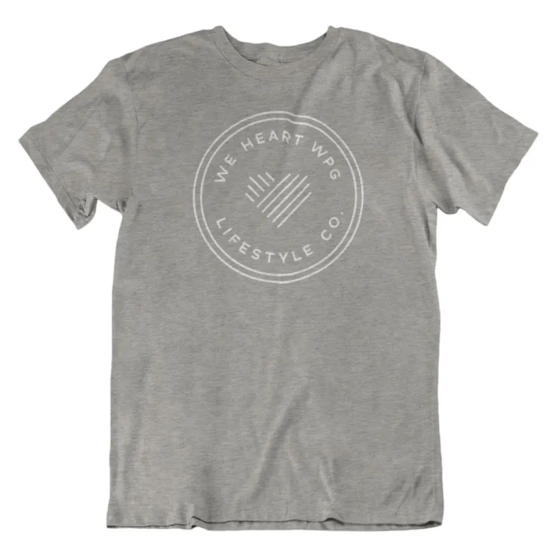 WHW Lifestyle Tee | White on Heather Athletic sold by We Heart Winnipeg
