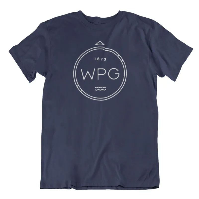 WPG Compass Tee | White on Navy sold by We Heart Winnipeg