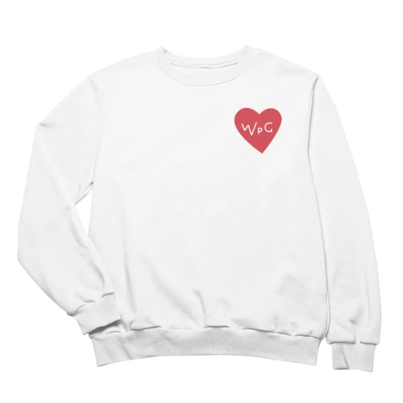 WPG Heart Crewneck | Red on White sold by We Heart Winnipeg