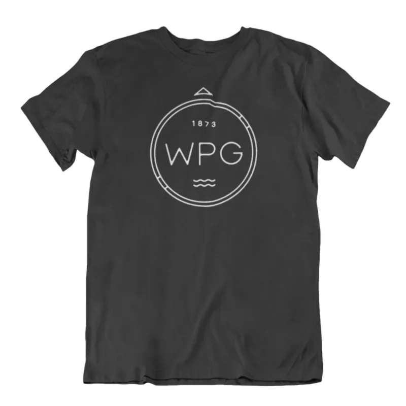 WPG Compass Tee | White on Black sold by We Heart Winnipeg