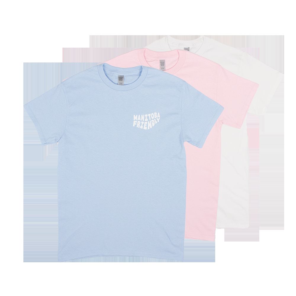 Manitoba Friendly Tee Spring Colours sold by Friendly People