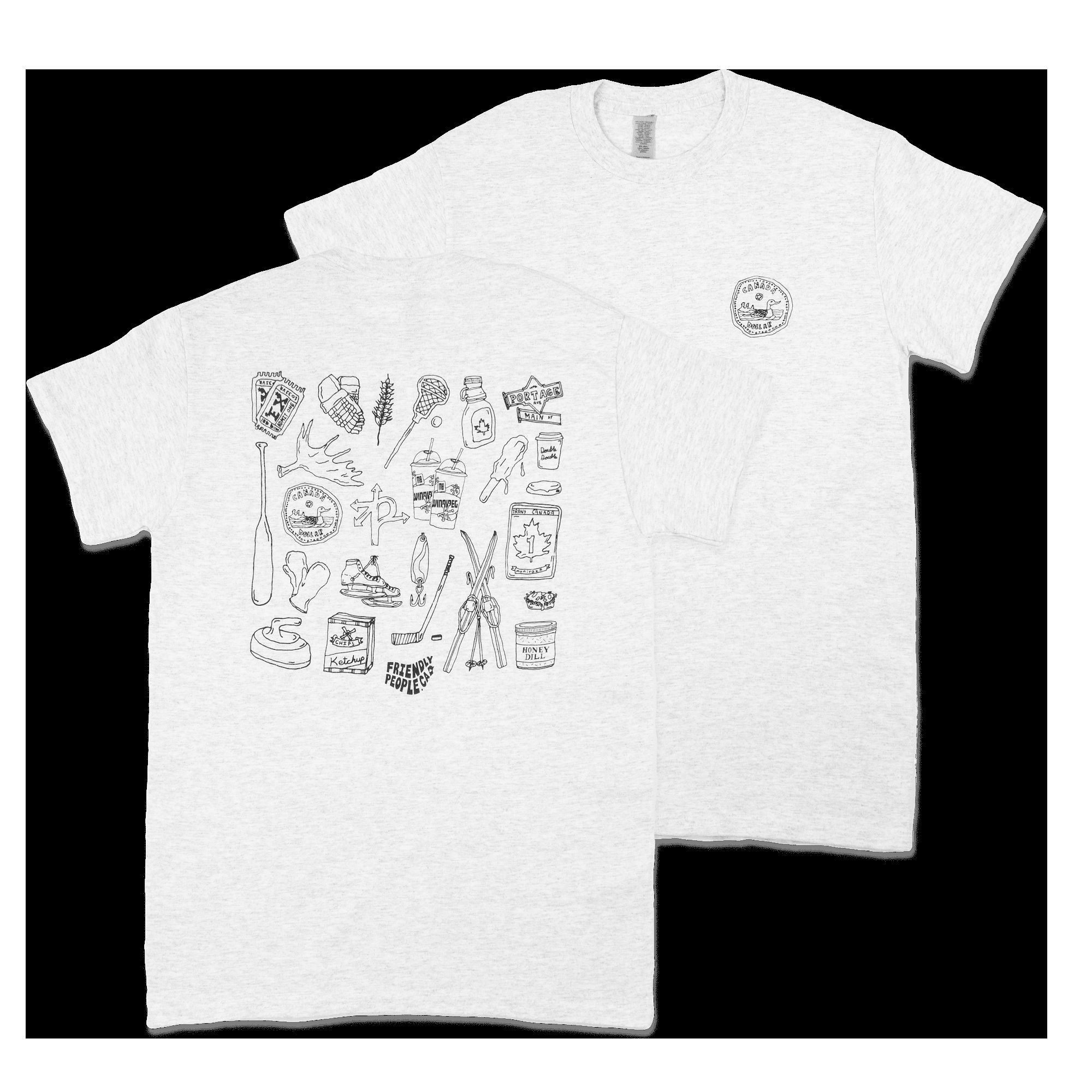 Granite Grey Lucky Loonie Manitoba Friendly Tee sold by Friendly People