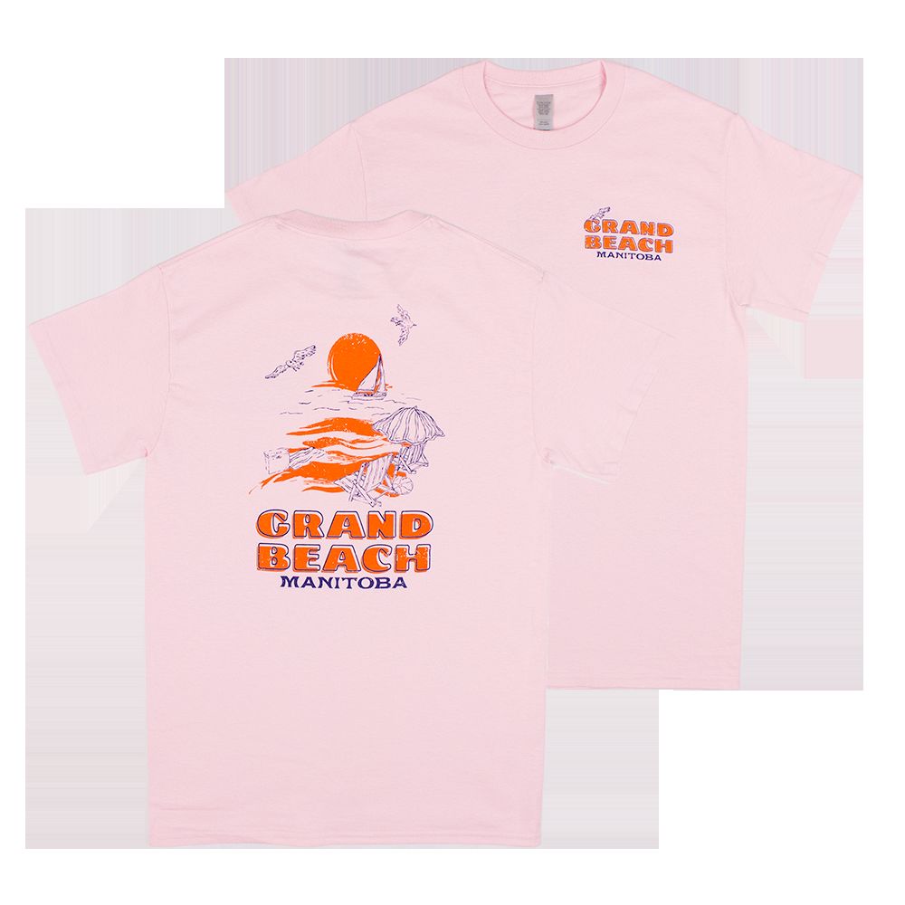 Grand Beach Pastel Pink Places Tee sold by Friendly People