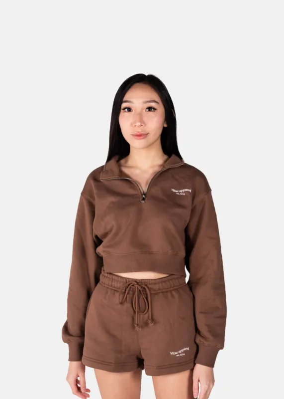 Balanced Quarter-Zip Sweater Cocoa Brown sold by Vitae Apparel
