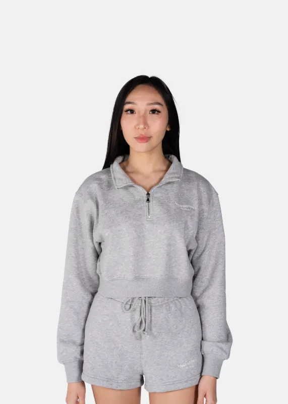 Balanced Quarter-Zip Sweater Cloud Grey sold by Vitae Apparel