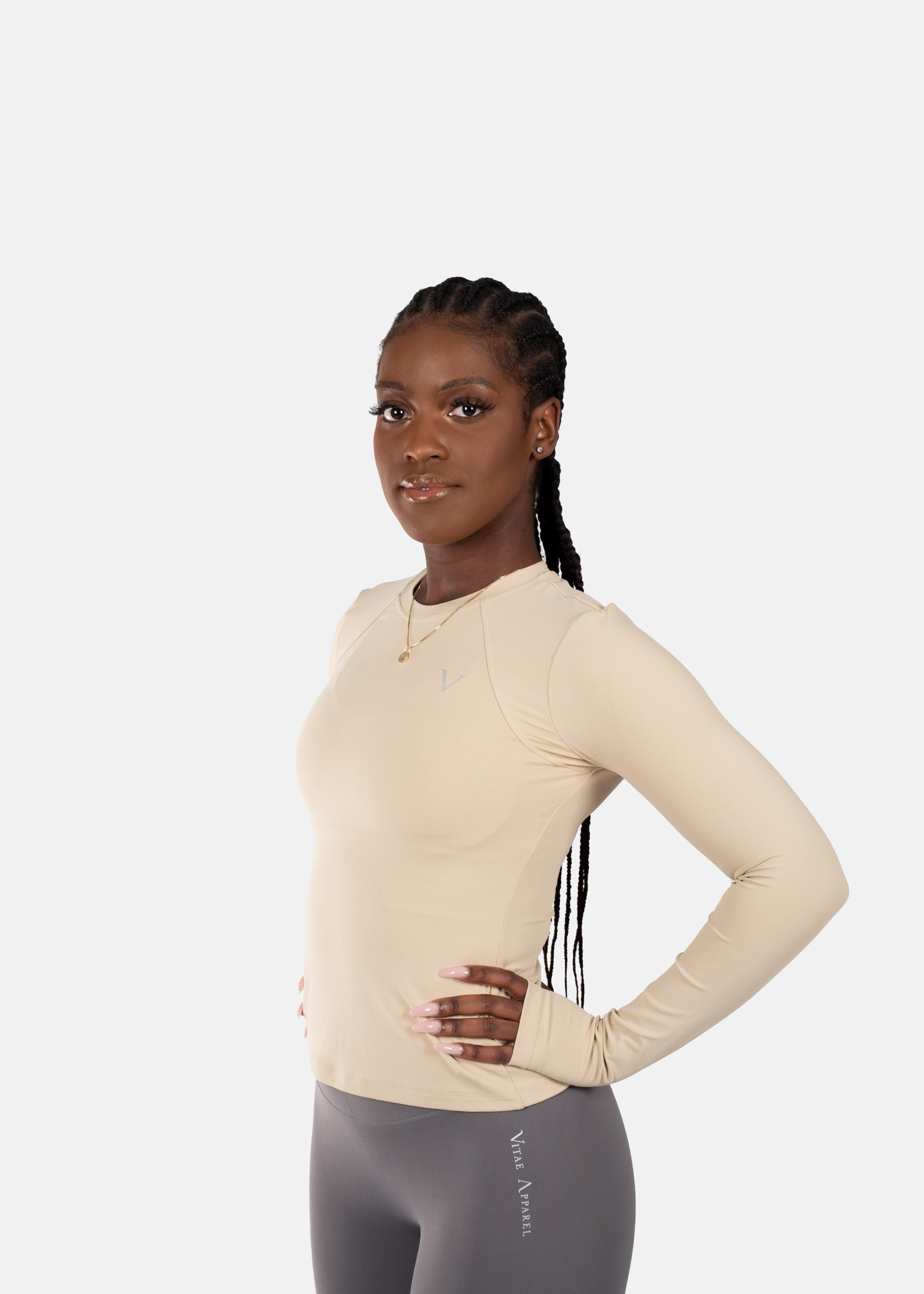 Ultra Active Long Sleeve Top Cashew White sold by Vitae Apparel product image thumbnail 7