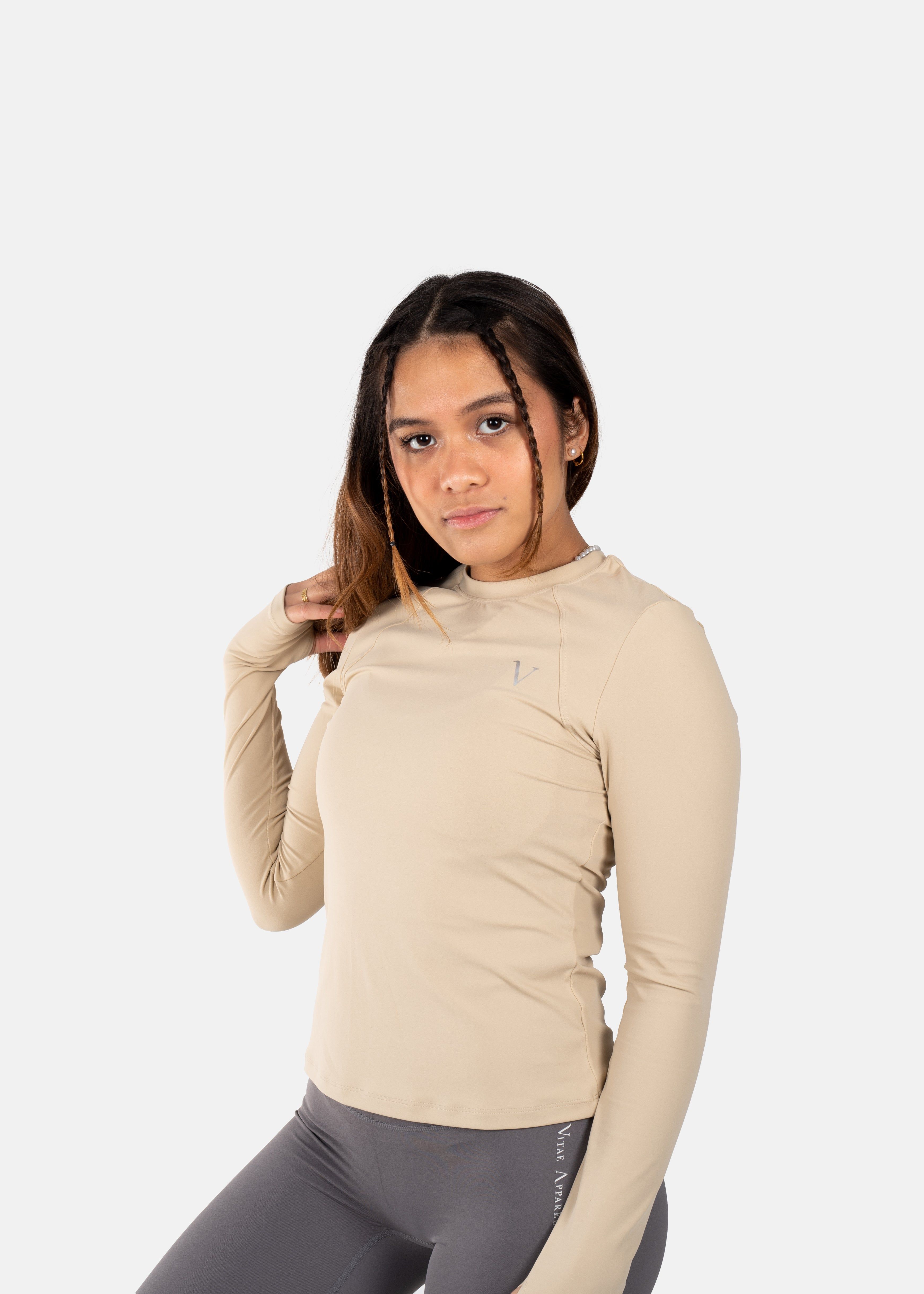 Ultra Active Long Sleeve Top Cashew White sold by Vitae Apparel product image thumbnail 2