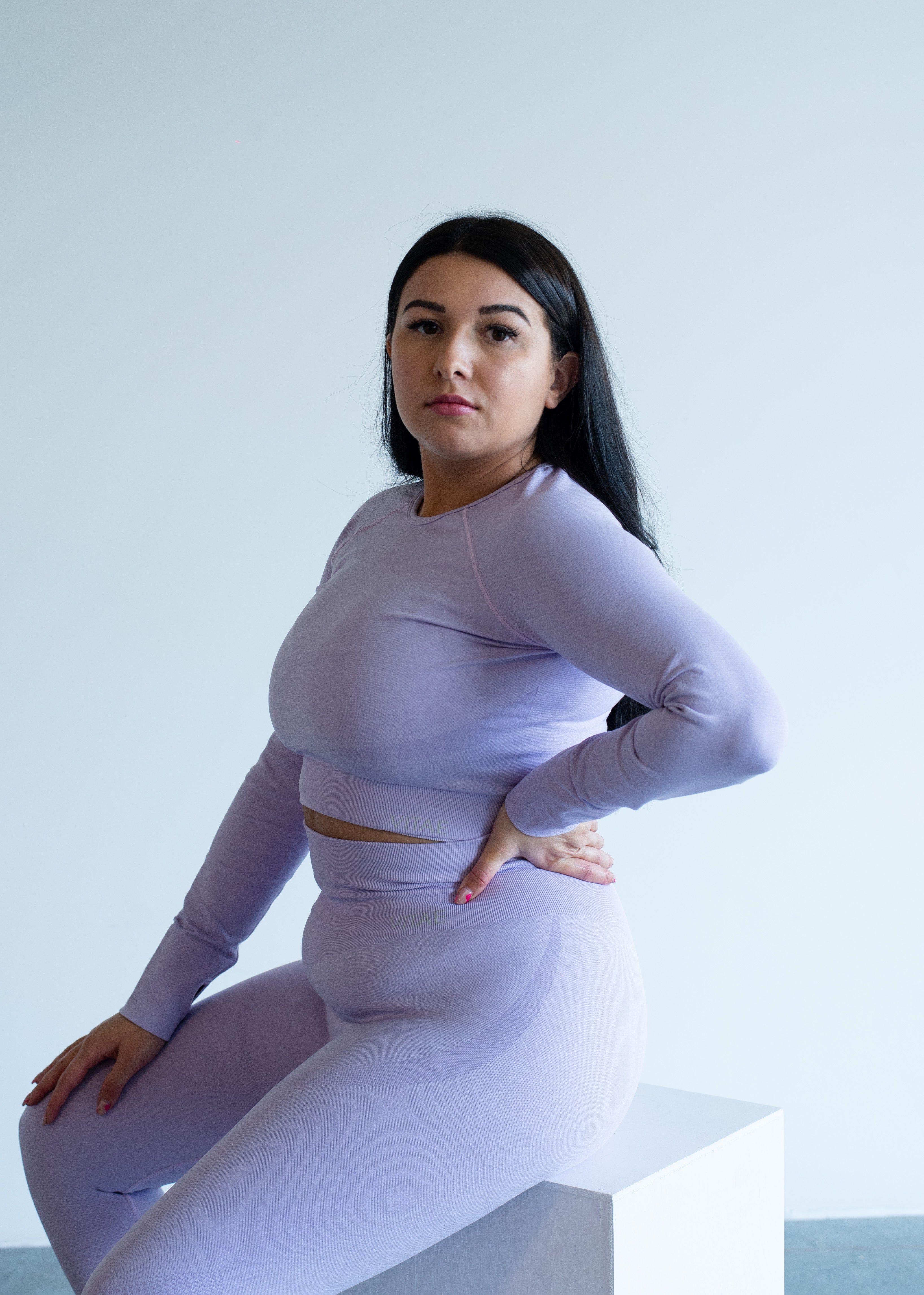 Elevate Long Sleeve Crop Top Acai Purple sold by Vitae Apparel product image thumbnail 7