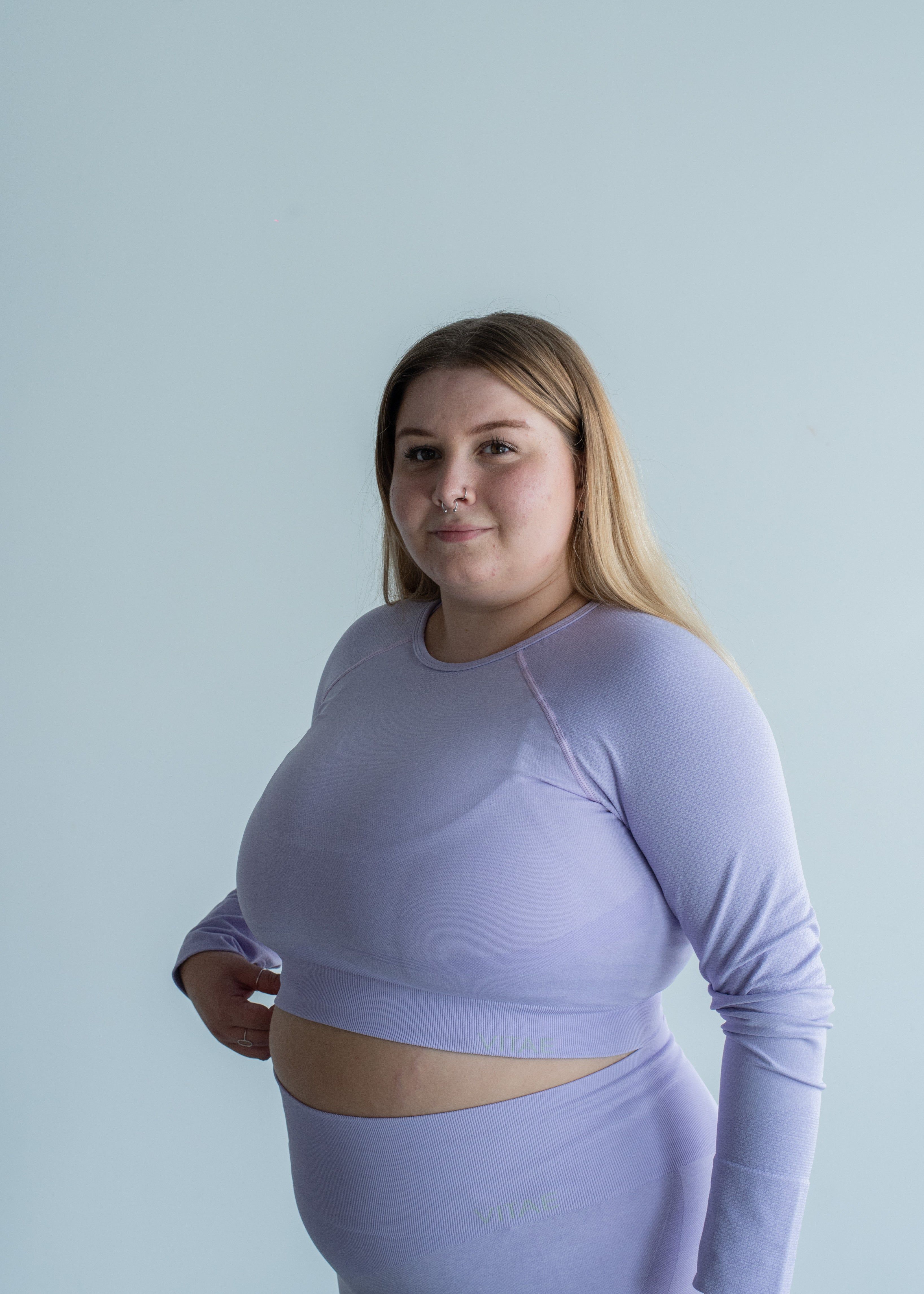 Elevate Long Sleeve Crop Top Acai Purple sold by Vitae Apparel product image thumbnail 23