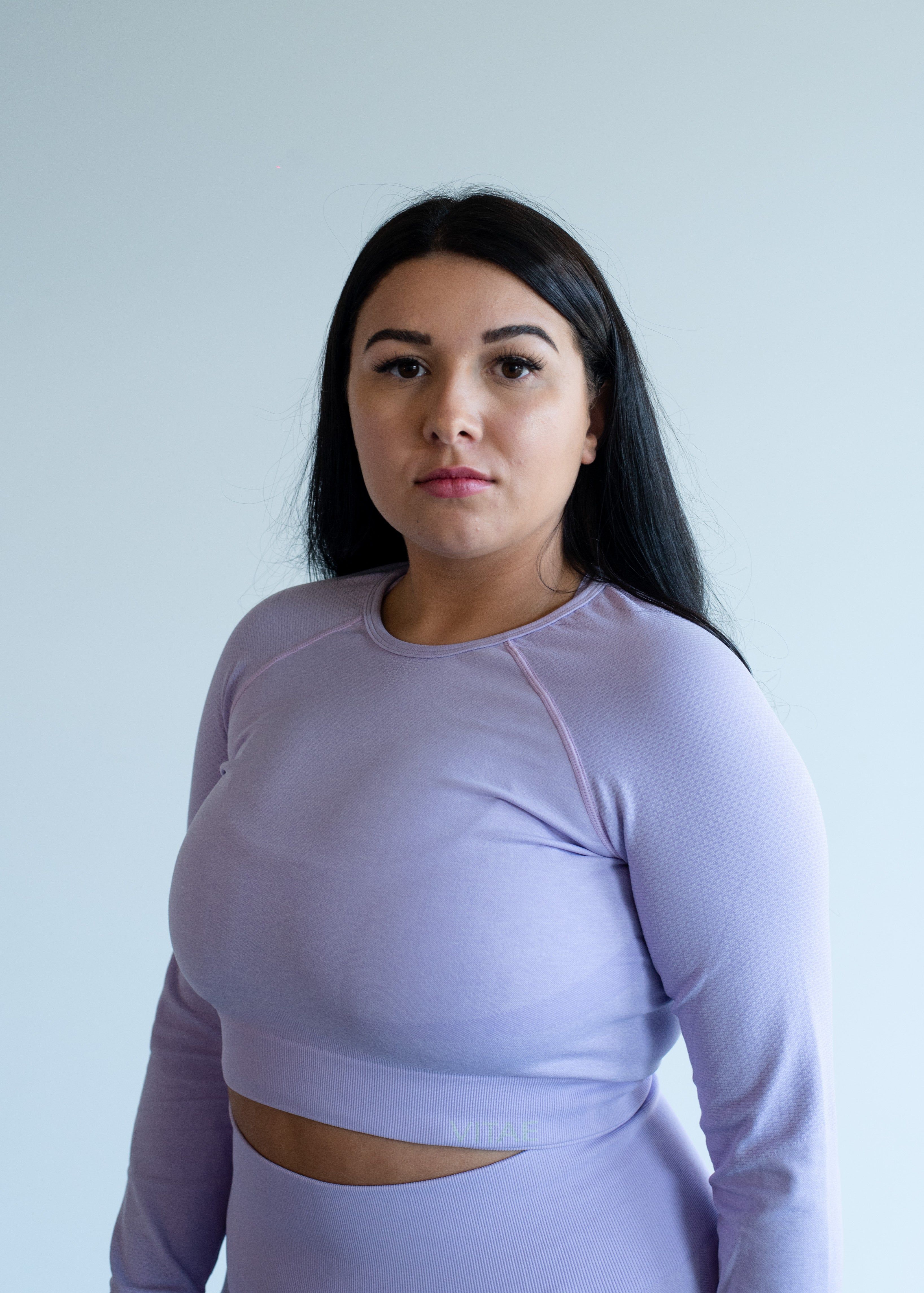 Elevate Long Sleeve Crop Top Acai Purple sold by Vitae Apparel product image thumbnail 6