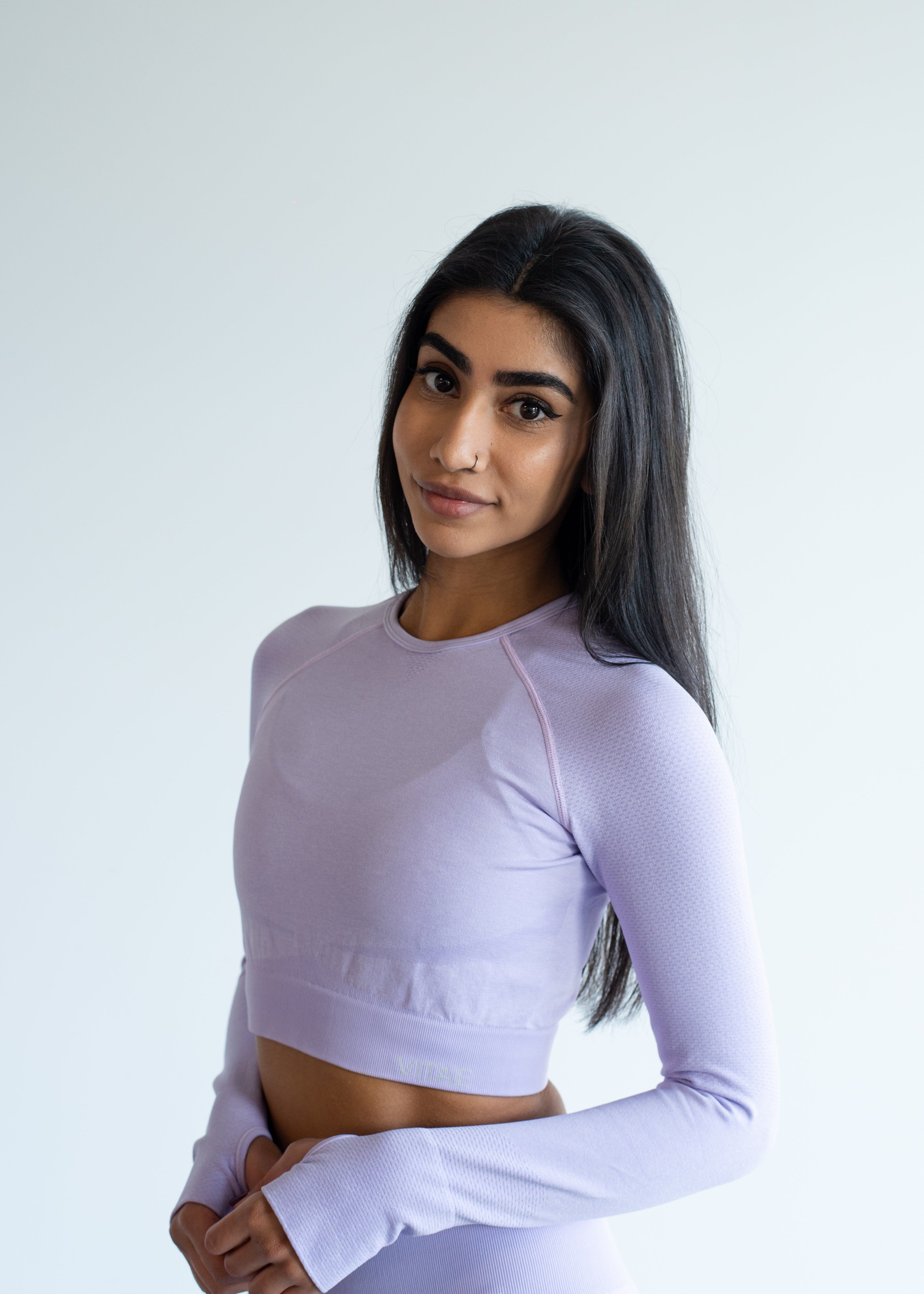 Elevate Long Sleeve Crop Top Acai Purple sold by Vitae Apparel product image thumbnail 17