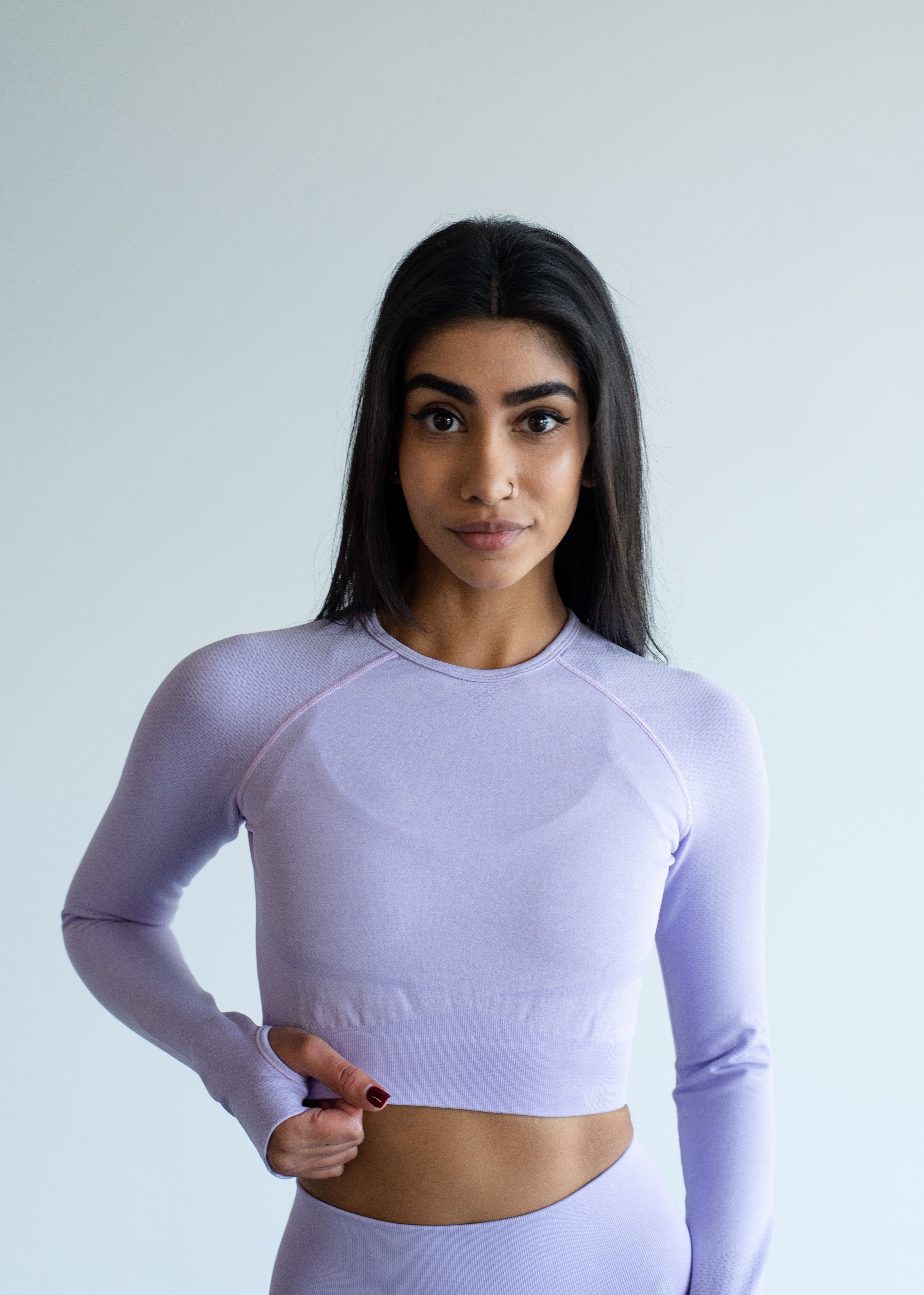Elevate Long Sleeve Crop Top Acai Purple sold by Vitae Apparel product image thumbnail 14