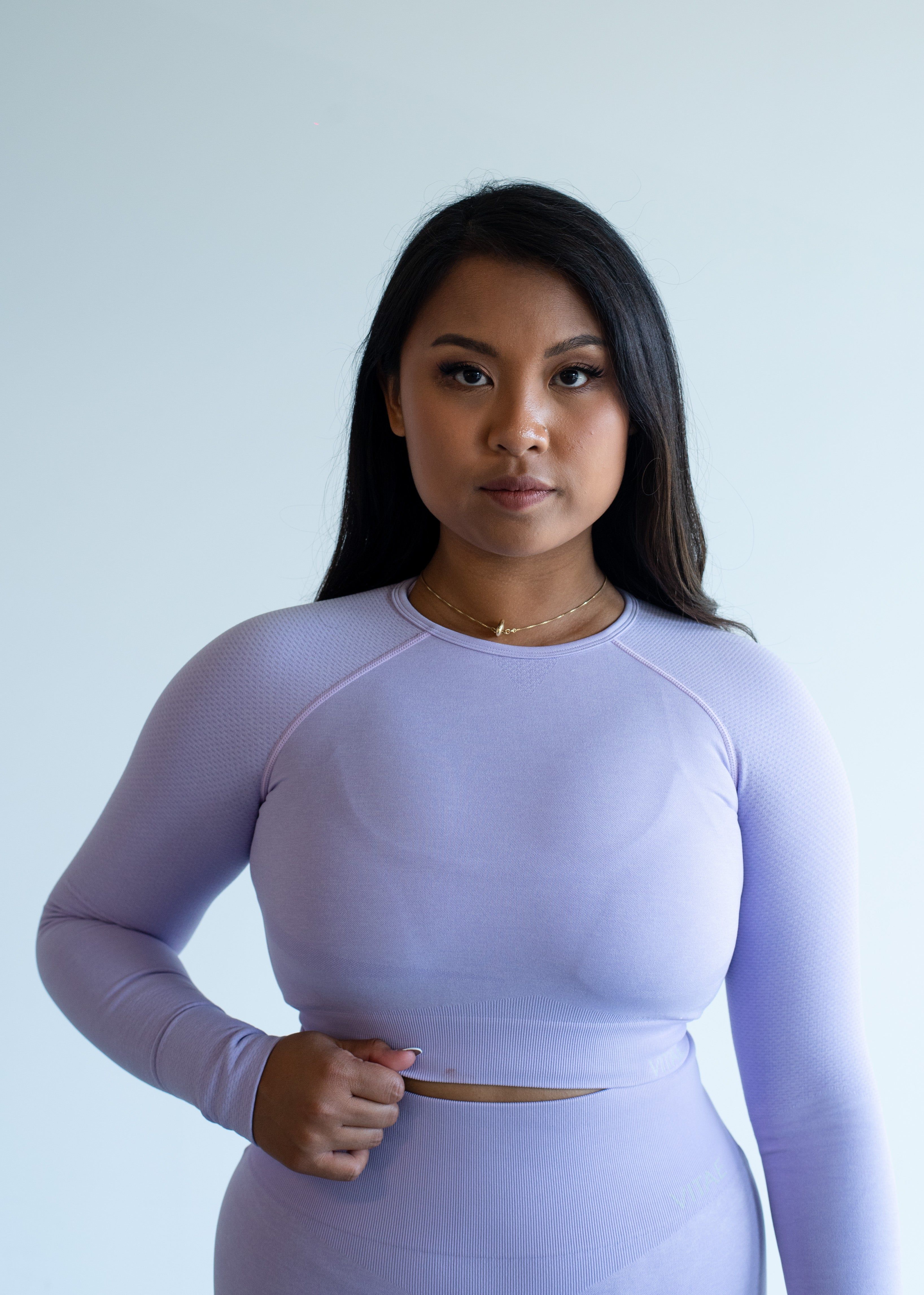 Elevate Long Sleeve Crop Top Acai Purple sold by Vitae Apparel product image thumbnail 25