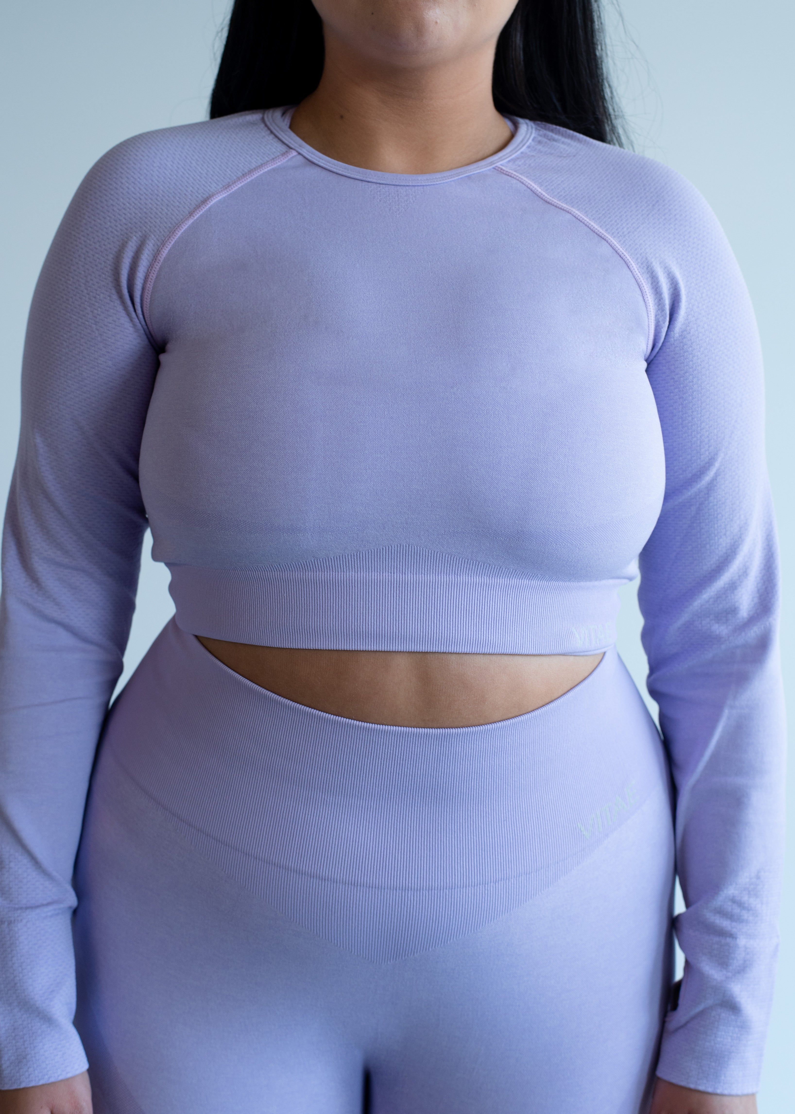 Elevate Long Sleeve Crop Top Acai Purple sold by Vitae Apparel product image thumbnail 4