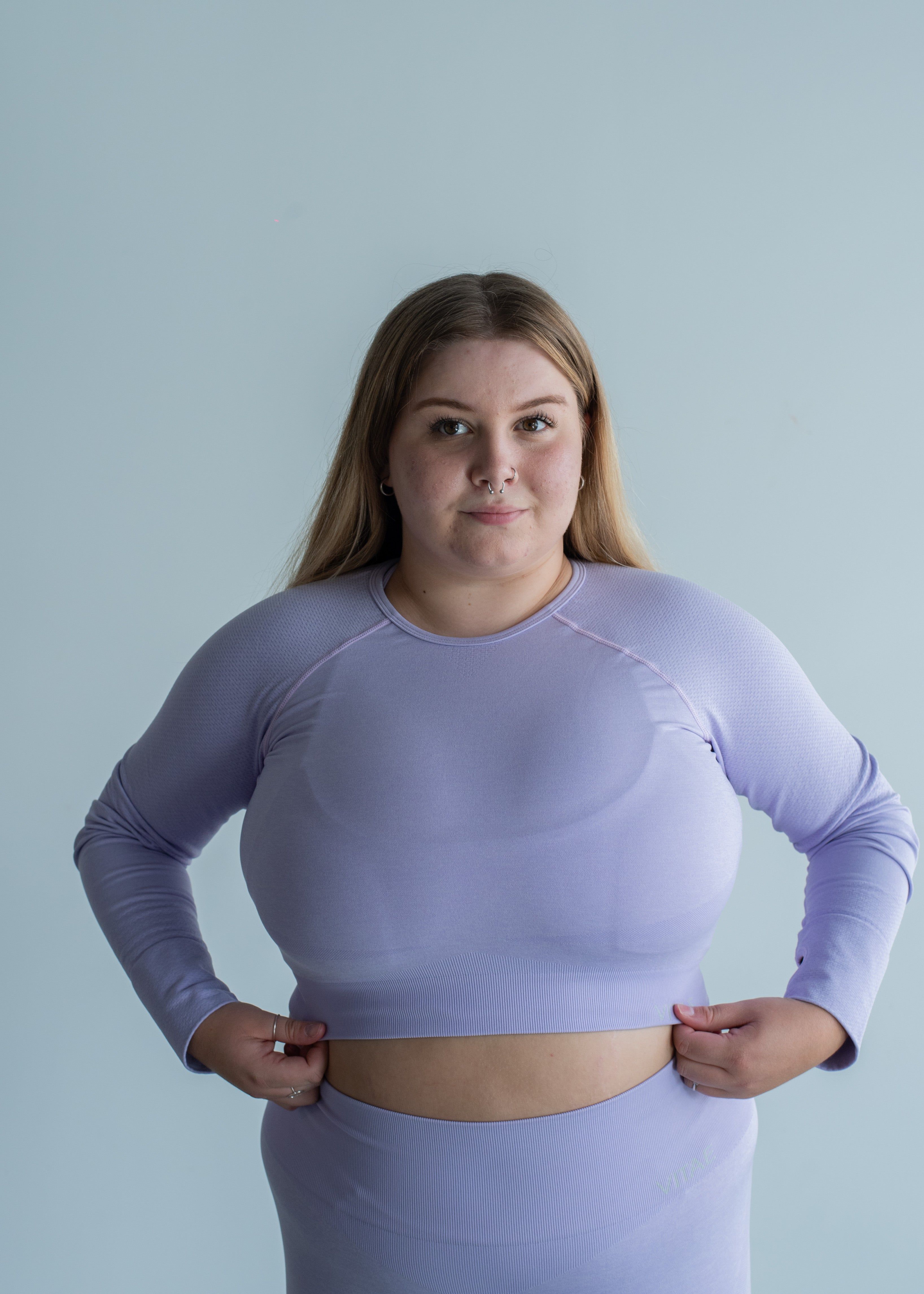 Elevate Long Sleeve Crop Top Acai Purple sold by Vitae Apparel product image thumbnail 20