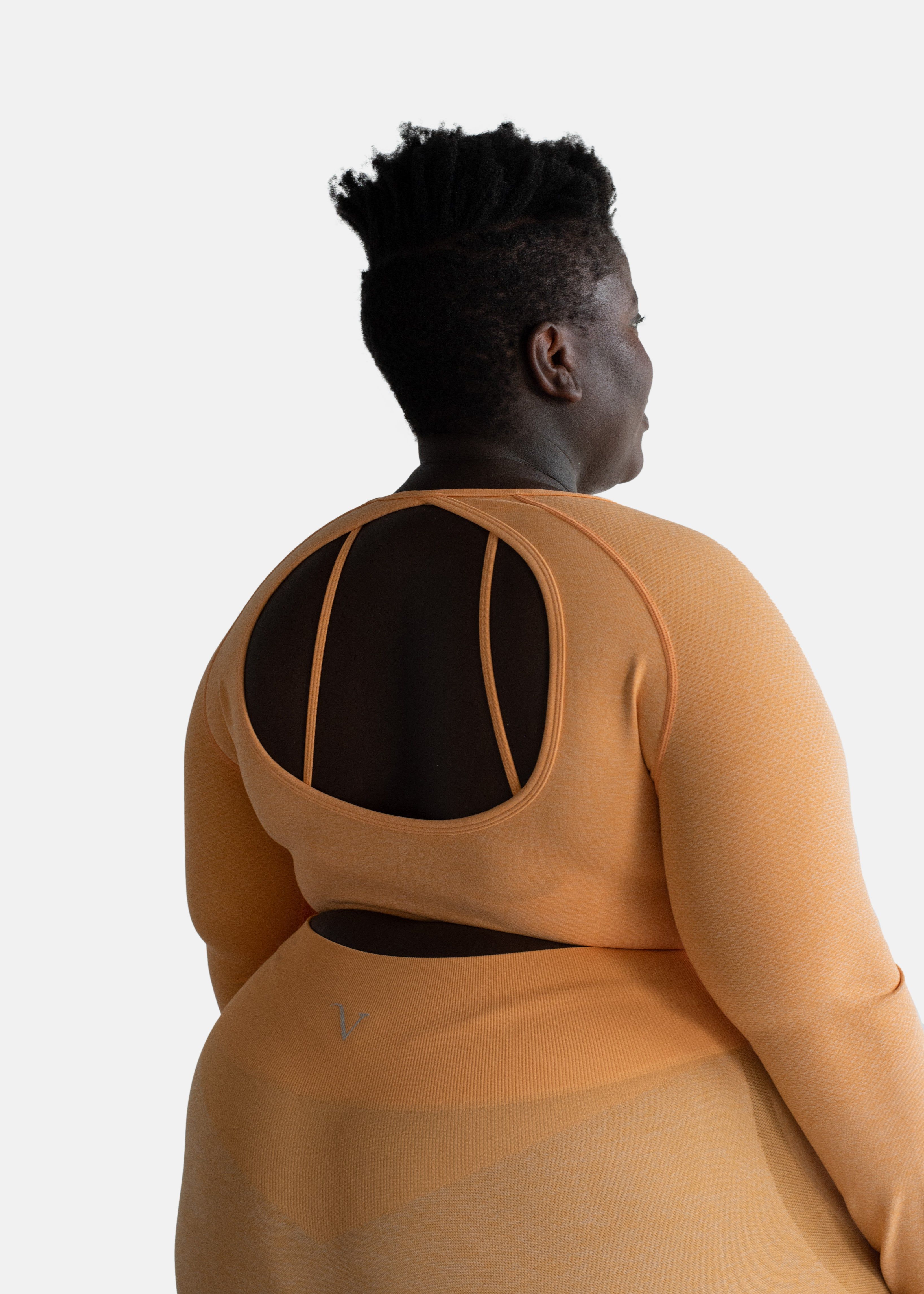 Elevate Long Sleeve Crop Top Tangerine Orange sold by Vitae Apparel product image thumbnail 30